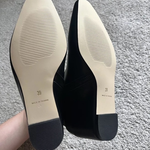 New ANTHROPOLOGIE x ALL BLACK Size 39 Pointed Toe Wedge Ankle Boots Booties - Picture 6 of 7